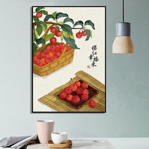 JINGHENG 고급 감나무그림 감그림 생기 캔버스 과일 인테리어 장식, 디자인 3_30x40