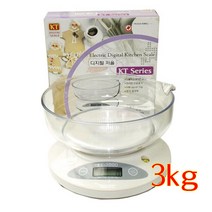 베이킹파티 경인 전자저울 KT-3000 3kg 1g 계량볼포함 주방저울