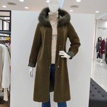 막스카라 리버시블 폭스 무스탕 롱코트 94TLH872 카키