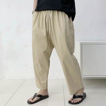 린넨 마 스판 와이드 알라딘 배기 밴딩팬츠