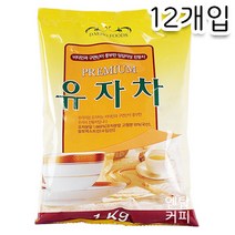 대호 유자차 1kg X 12개(1박스) 유자분말 레몬청 자판기용 국산차