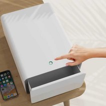 서랍형 귀중품보관함 지문인식 도난방지함 소형금고, 화이트 x M1 딥 그린