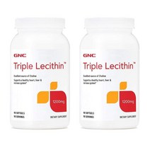 [해외] GNC 트리플 레시틴 1200mg 90소프트젤 2팩, 1개