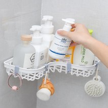 벨로유니 욕실 코너 선반 녹슬지 않는 무타공 정리대 화장실 수납 . 디자인 후크고리 증정, 1개