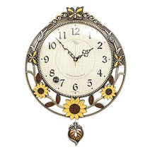 꾸미아트 데에스 엔틱 무소음 해바라기 추 시계-골드