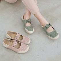 이나슈즈 발편한 소가죽 메리제인 밴딩 플라워 펀칭 단화 중년여성 엄마 할머니 플랫