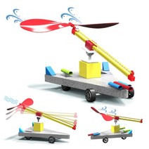 고무 동력 풍력 보트카 수륙양용 탄성 운동 에너지 프로펠러 작용 반작용 부력 실험 과학