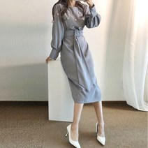 요시아나 [당일발송] 러블리 케이틀리 진주장식 골덴원피스(벨트포함) -2컬러