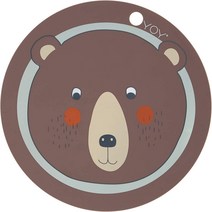 덴마크 오이오이 OyOy 미니 펭귄 플레이스매트 실리콘 워셔블 직경39cm 아이식탁 꾸미기, 프리, 곰