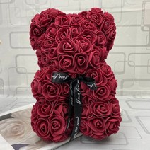 25 cm 높은 장미 곰 발렌타인 데이 테디 베어 14 색 휴일 고급 diy 선물 크리스마스 웨딩 장식, Red wine 25cm No Box