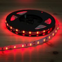 Coms LED 컬러모듈 슬림형 줄 띠형 DC전원 5M 레드 우영우 감성 이케아 다이소 벽데코, 에스제이엔비 본상품선택