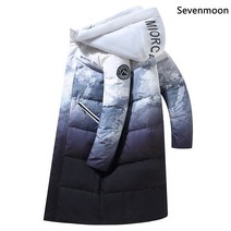 Sevenmoon 남자 롱 패딩 흰오리털 여자 패딩 롱 코트 펄 재킷 여성 패딩