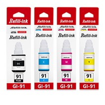 캐논 GI-91 호환 리필잉크 G1920 G1922 G2920 G2923 G2960 G2962 G3920 G3923 G3960 G3962 G3963 GI 90 호환, GI-91 검정 파랑 빨강 노랑 리필잉크-셋트, 1개