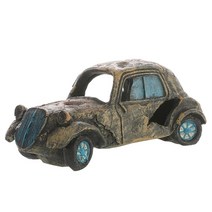 구피 악세사리 금붕어 부화통 물고기 탱크 장식 수족관 은신처 부서진 차량 하우스 with cave resin wreck car ornament 조경 액세서리, 오래된 스포츠카