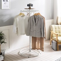 블랑누보 철제 원형 회전 행거 조립식 옷걸이 스탠드 의류 매장 1500, 화이트