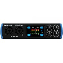 PreSonus Studio 24c 2x2 192kHz USB 오디오 인터페이스 스튜디오 원 아티스트 에이블톤 라이브 라이트 DAW 녹음 소프트웨어 포함, Studio 26c (2 Mic Pres/4 Outs)