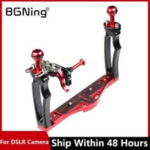 dslr 짐벌 캐논 6dmark2 오막포 조정 가능한 듀얼 핸들 트레이 스태빌라이저 리그 다이빙 업그레이드 gopro canon sony dslr 카메라 스마트폰 수중 하우징, 블랙 키트 f