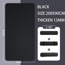 런닝머신매트 소음방지 홈짐 방음 매트 실내자전거 층간 200CM x 90CM 두꺼운 운동 요가 매트 고밀도 눈물, 19 200 90 1.5CM Black