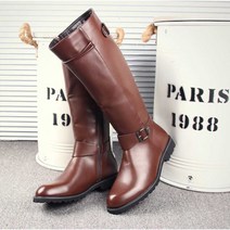 남성 승마 부츠 용품 레트로 가죽 통기성 말부츠, 브라운 40(한 사이즈 업 추천)