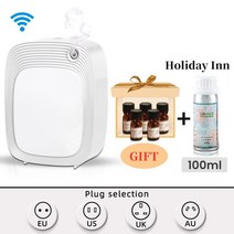 전자 방향제 디퓨저 가정용 에센셜 오일 커버리지 500 와이파이 제어 무소음 룸 향기 기계 샘플 선물, 11.White Holiday Inn  UK