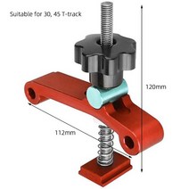 T-트랙 더블 컷 프로파일 범용 미리 뚫린 장착 구멍 목공 및 클램프 고강도 알루미늄 합금, 10 30 Blue Clamp