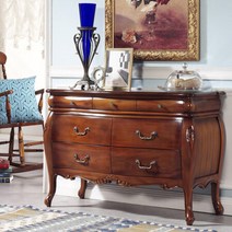 마켓비엔티 MT 3단 7서랍 콘솔 테이블 브라운 수납장 장식장 원목 수입 엔틱 가구, 상세페이지 참조