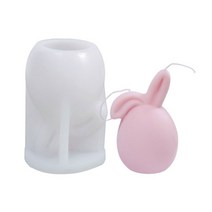 3D 부활절 토끼 실리콘 캔들 곰팡이 곰팡이 동물 토끼 향기 촛불 제작 수제 비누 석고 수지 곰팡이 홈 장식, [02] lop eared rabbit hea
