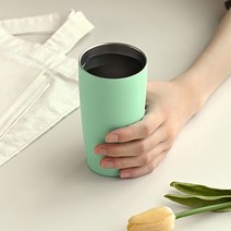하이픈 텀블러 300ml 무지, 기본투명 뚜껑, 민트