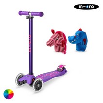 마이크로킥보드_맥시T 디럭스 LED + 인형 세트, 공룡, 블랙