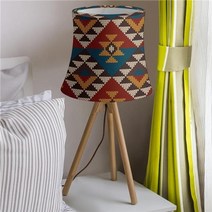 형광등 덮개 사무실 거실 조명 커버 전통적인 아즈텍 부족 패턴 테이블 램프 배럴 모양, 적갈색
