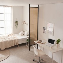 텐스페이스(10SPACE) 파티마 스틸 인테리어 칸막이 파티션 FT02, 프레임-화이트 판넬-투명