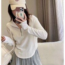 숏후드티 맨투맨 여성 티셔츠 루즈 집업