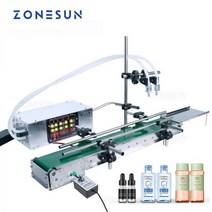 ZONESUN 소형 자동 더블 노즐 액체 음료 병 바이알 충전 기계 물 필러, CHINA, 미국