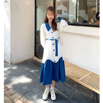 드레스허그 어텀 실키 카라 셔츠 원피스