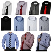 남성용 회사 단체 유니폼 근무복 베이직 체크 스트라이프 레이온 긴팔 와이셔츠