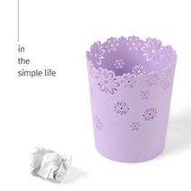 오픈 휴지통 딸방 아이방 인테리어 쓰레기통 학생 책상용 거실 공장 작업실 미용실 학원 학교, 플라워휴지통 중(화이트), 1개