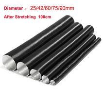 자동차히터부품 에버스패커 에바스패커 2542607690mm 알루미늄 호일 따뜻한 공기 덕트 흡기 배출구 webasto eberspacher 용 골판지 호스 파이프, 100cmx9.0cm