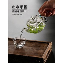 옹기약탕기 1인용 쿵푸 차 세트를 마시는 1인 전용 레이디스 유리 필터 미니 녹차가 있는 절묘한 찻주전자, [08] 감 냄비 미니 찻잔 4개, [01] 101mL포함-200mL포함