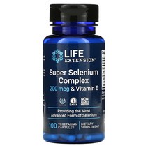 121860 Life Extension 셀레늄복합체와 비타민E 200mcg 베지 캡슐 100정