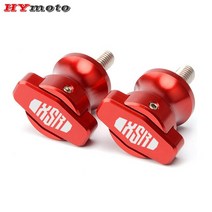 오토바이 스윙 암 스풀 슬라이더 스탠드 스크류 CNC 알루미늄 로고 액세서리 야마하 MT07 트레이서 M6 MT03 MT10 MT01, 6MM Red