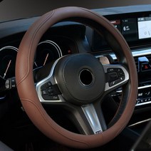 쉐보레 올란도 고급 원단 가죽 핸들 커버 3종중택 스티어링 휠, 브라운