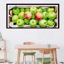 청홍 사과 보석십자수 풋사과 청사과 비즈붙이기 DIY, 80 x 50CM (라운드형)