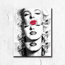 mon080 마릴린먼로 오프숄더 캔버스액자, 고급형유광전처리_XXL_37cm x 45cm