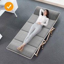 간이침대 전용 꿀잠 푹신푹신 매트리스 침상 경량 이동식 통기성 야근용 쪽잠 원룸, 접이식침대(특대형)매트리스 그레이(침대별도구매)