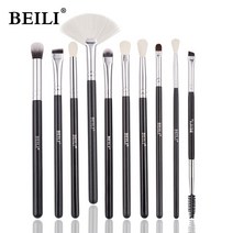 쉐딩브러쉬 BEILI 염소 메이크업 브러쉬 세트 아이섀도 프로페셔널 파운데이션 블렌딩 아이 브로우 팬 블러쉬 아이섀도우, [07] E-10PCS
