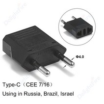 1 개 유럽 전기 어댑터 CN 미국 여행 AC 전원 플매트 카펫 매트 러그 변환기 JP, [01] 1pcs, [05] black