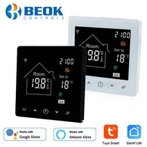 스마트 온도 제어 시스템 beok tuya wifi 난방 조절기 for waterelectric floor heating warm underfloor temperature, 하얀, 전기16a(와이파이)