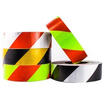 안전표지폭5CM 도로 교통 건설 현장 화살표/능직 경고 표지 자체 접착 PVC 반사 안전 테이프 스티커, 04 White Red Twill