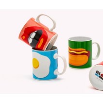 Seletti 스튜디오 잡 블로우 세라믹 머그- 3가지 디자인 컵, 마우스, 1개