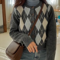 키메라제이 미니아가일 세미크롭 니트 가디건 3color